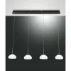 Suspension Fabas Luce Arabella LED Noir, 4 lumières