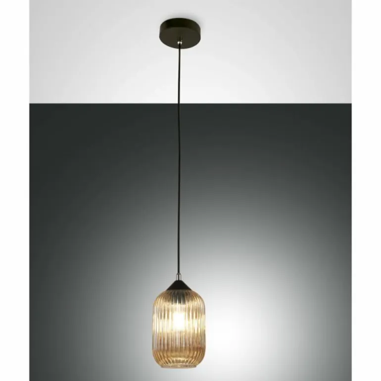 Suspension Fabas Luce Aston Noir, 1 lumière