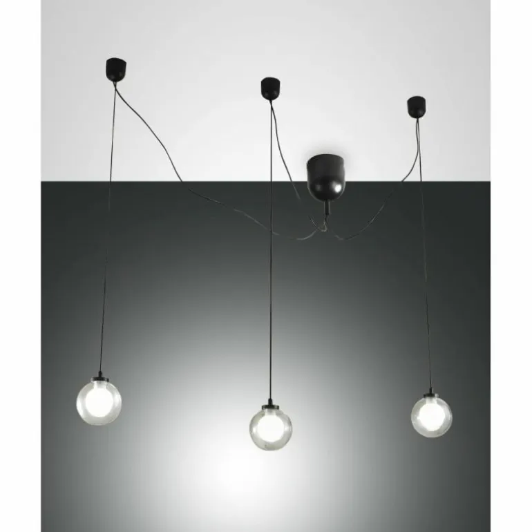 Suspension Fabas Luce Blog LED Noir, 1 lumière