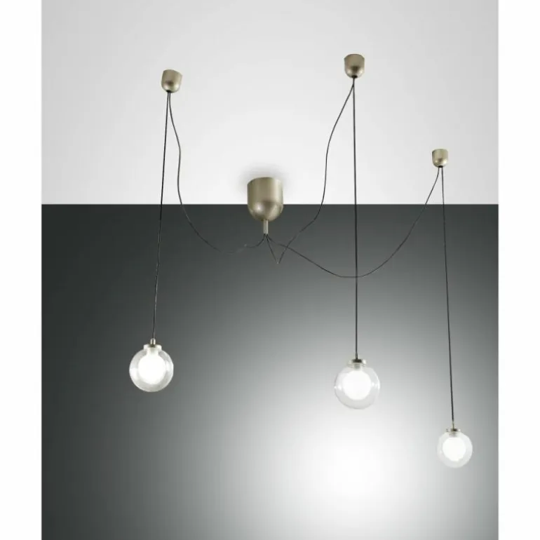 Suspension Fabas Luce Blog LED Or, Noir, 1 lumière