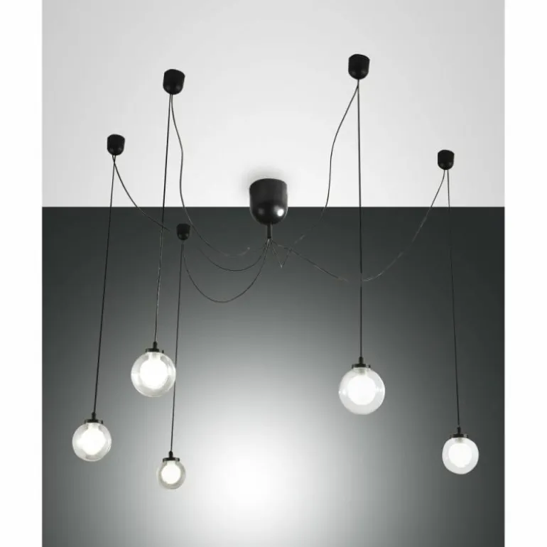 Suspension Fabas Luce Blog LED Noir, 1 lumière