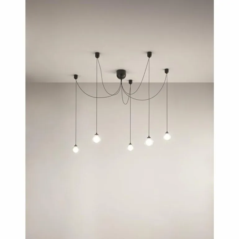 Suspension Fabas Luce Blog LED Noir, 1 lumière