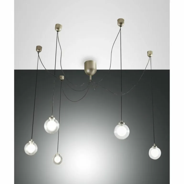Suspension Fabas Luce Blog LED Or, Noir, 1 lumière