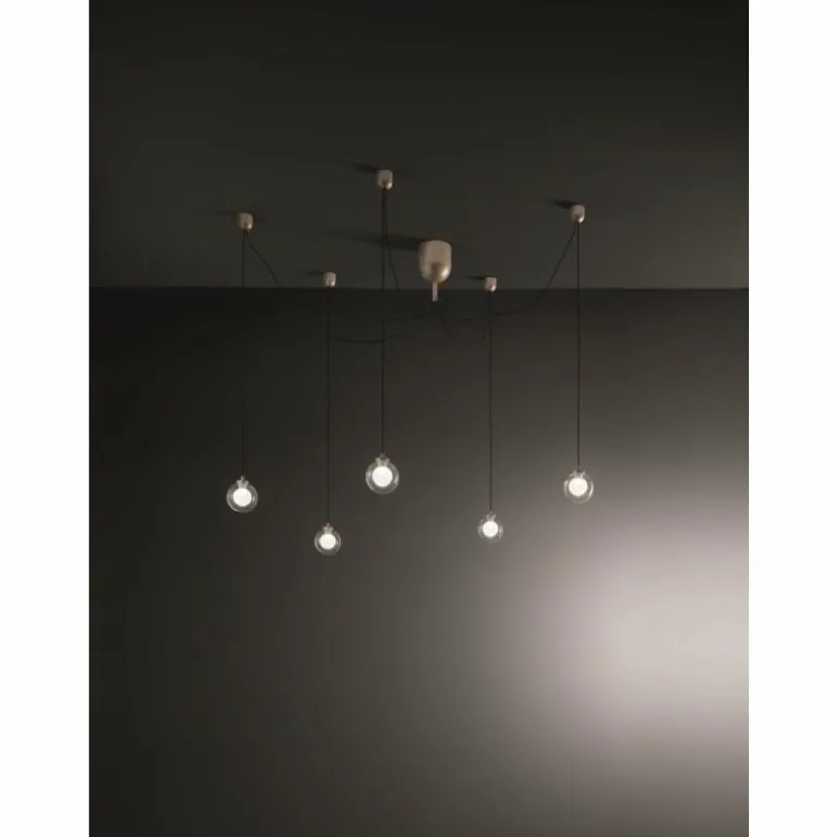 Suspension Fabas Luce Blog LED Or, Noir, 1 lumière