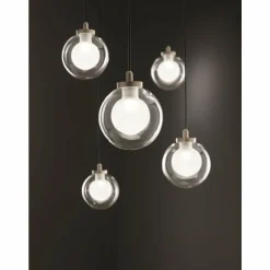 Suspension Fabas Luce Blog LED Or, Noir, 1 lumière