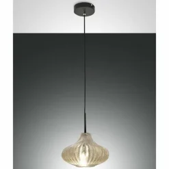 Suspension Fabas Luce Budelli Noir, 1 lumière