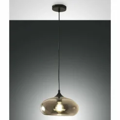 Suspension Fabas Luce Ela Noir, 1 lumière