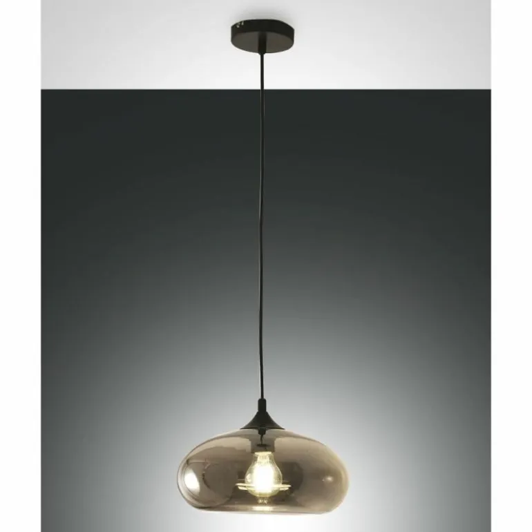 Suspension Fabas Luce Ela Noir, 1 lumière