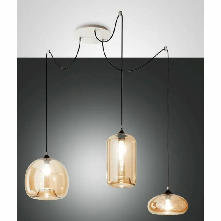 Suspension Fabas Luce Fiona Blanc, 3 lumières