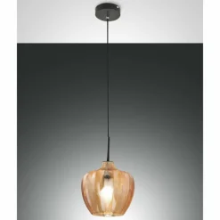 Suspension Fabas Luce Gallura Noir, 1 lumière