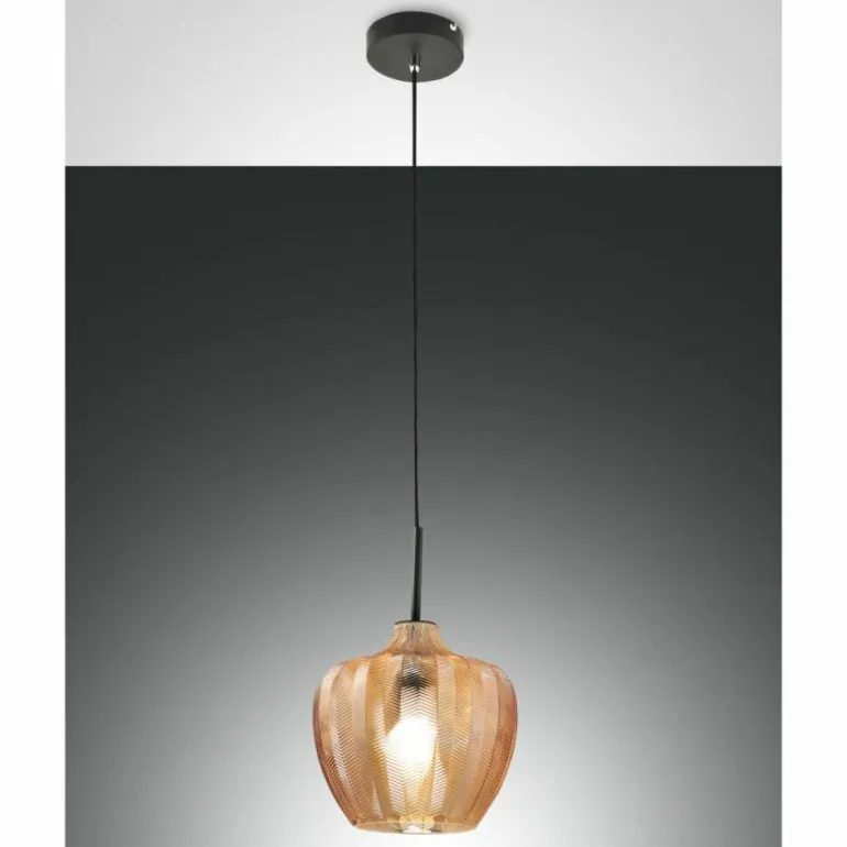 Suspension Fabas Luce Gallura Noir, 1 lumière