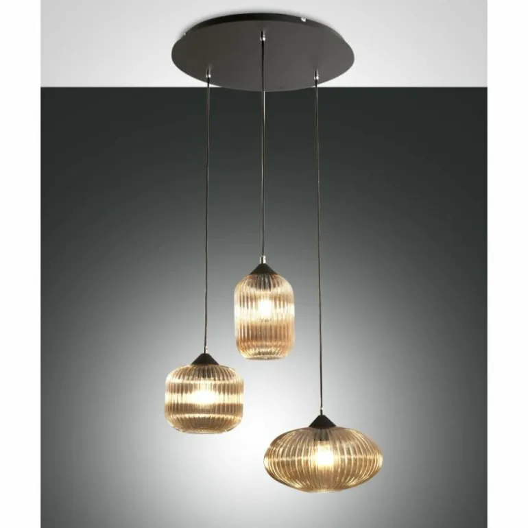 Suspension Fabas Luce Nordal Noir, 3 lumières