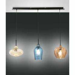 Suspension Fabas Luce Olbia Noir, 3 lumières