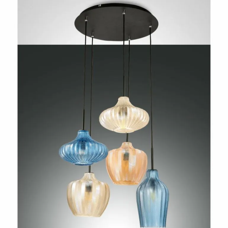 Suspension Fabas Luce Olbia Noir, 3 lumières