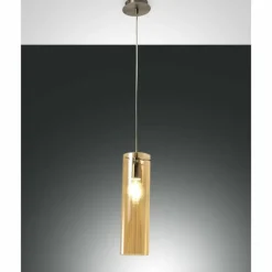 Suspension Fabas Luce Sintesi Nickel brillant, 1 lumière