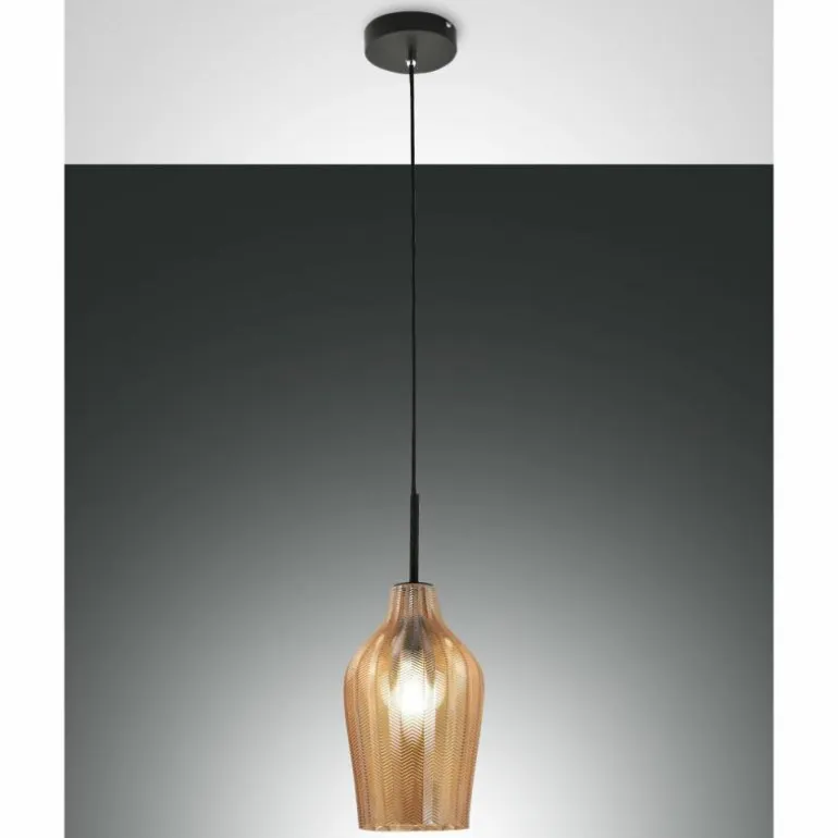 Suspension Fabas Luce Stintino Noir, 1 lumière