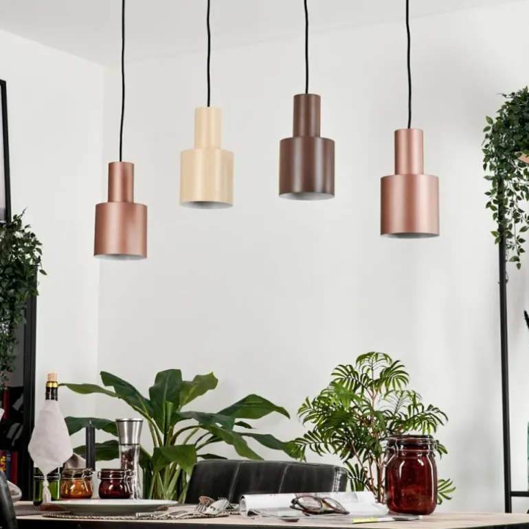 Suspension Fessade Noir, 4 lumières