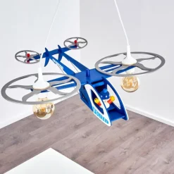 Suspension Fiete Bleu, Argenté, 2 lumières
