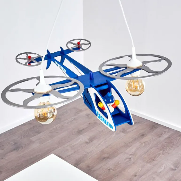 Suspension Fiete Bleu, Argenté, 2 lumières