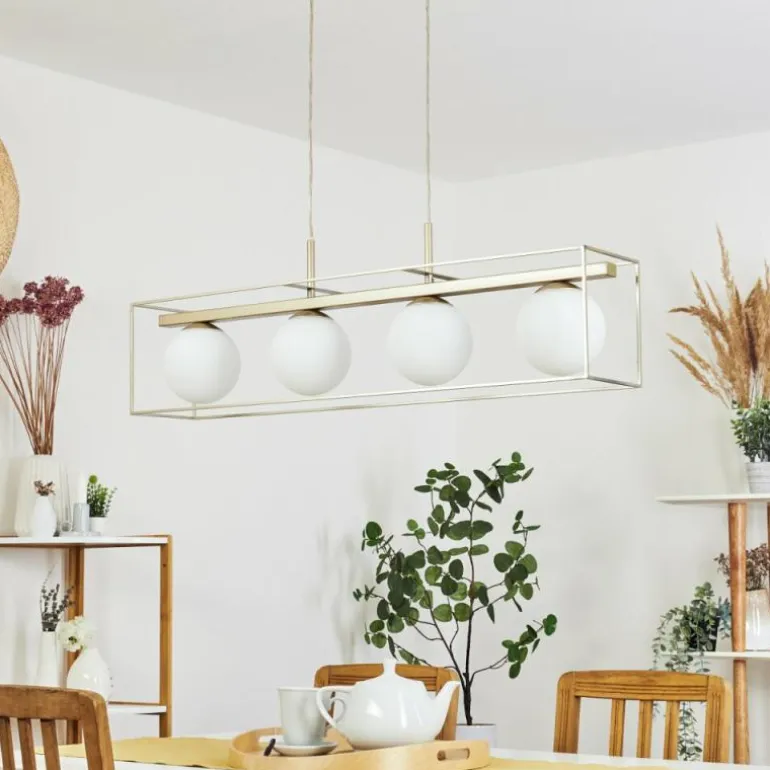 Suspension Finnseter Champagne, 4 lumières