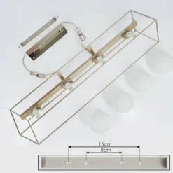 Suspension Finnseter Champagne, 4 lumières