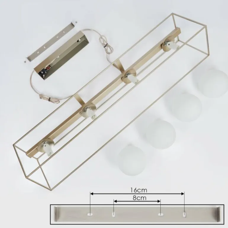 Suspension Finnseter Champagne, 4 lumières