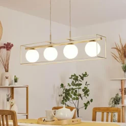 Suspension Finnseter Champagne, 4 lumières
