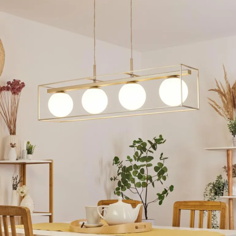Suspension Finnseter Champagne, 4 lumières