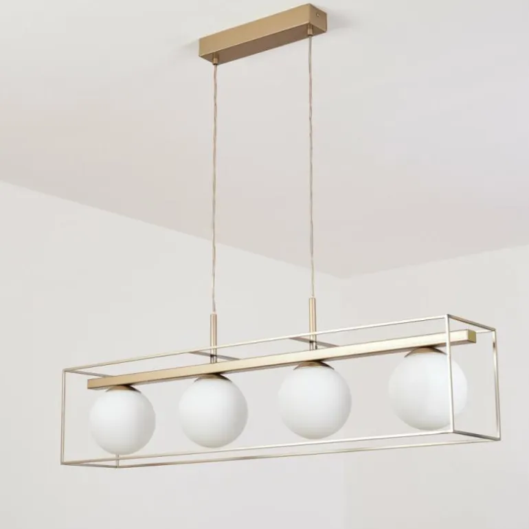 Suspension Finnseter Champagne, 4 lumières