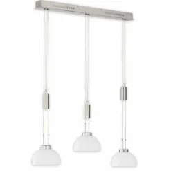 Suspension Fischer & Honsel Avignon LED Nickel mat, 3 lumières
