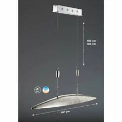 Suspension Fischer SHINE LED Nickel mat, 5 lumières