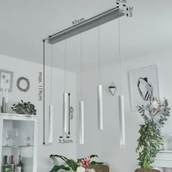 Suspension Freshwater LED Aluminium, 5 lumières
