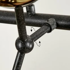 Suspension Fuensalida Noir, 6 lumières