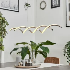 Suspension Galette LED Nickel mat, 1 lumière