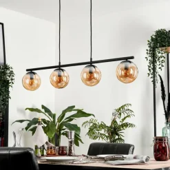 Suspension Gastor Ambre, 4 lumières