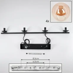 Suspension Gastor Ambre, 4 lumières