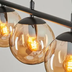 Suspension Gastor Ambre, 4 lumières