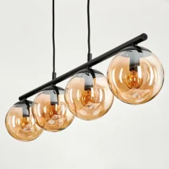 Suspension Gastor Ambre, 4 lumières