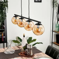 Suspension Gastor Ambre, 4 lumières