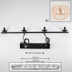 Suspension Gastor Ambre, Clair, 4 lumières