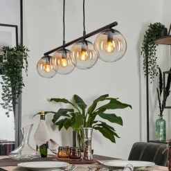 Suspension Gastor Ambre, Clair, 4 lumières