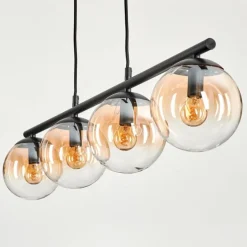 Suspension Gastor Ambre, Clair, 4 lumières