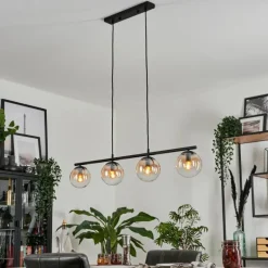 Suspension Gastor Ambre, Clair, 4 lumières