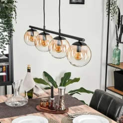 Suspension Gastor Ambre, Clair, 4 lumières