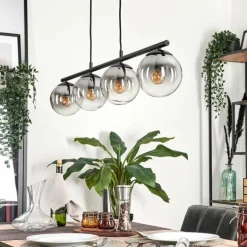 Suspension Gastor Clair, Fumé, 4 lumières