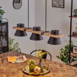 Suspension Gatangachi Noir, 3 lumières