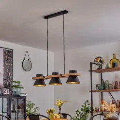 Suspension Gatangachi Noir, 3 lumières
