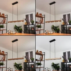 Suspension Giresta LED Noir, 6 lumières