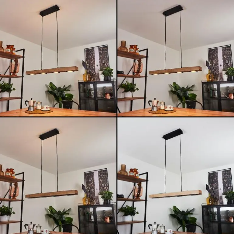 Suspension Giresta LED Noir, 6 lumières