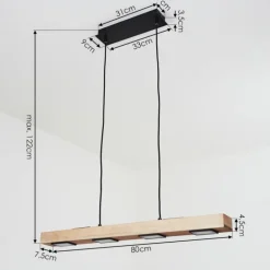 Suspension Giresta LED Noir, 6 lumières